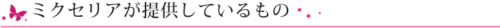 ミクセリアが提供しているもの